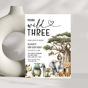 Invitation Young Wild et Three Safari 3ème anniversaire