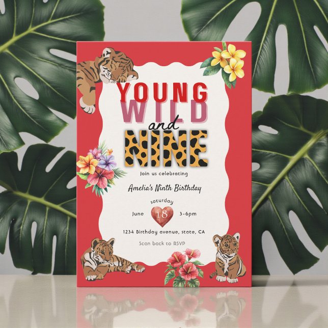 Invitation Young Wild Nine Tiger Jungle Birthday (Créateur téléchargé)