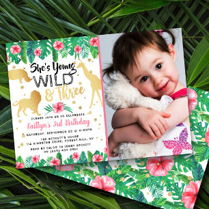 Invitation Young Wild & Three Girls 3e anniversaire Invitatio