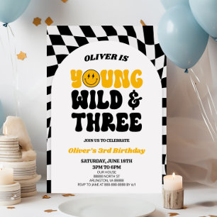 Invitation Young Wild & Three Retro Premier 3ème anniversaire