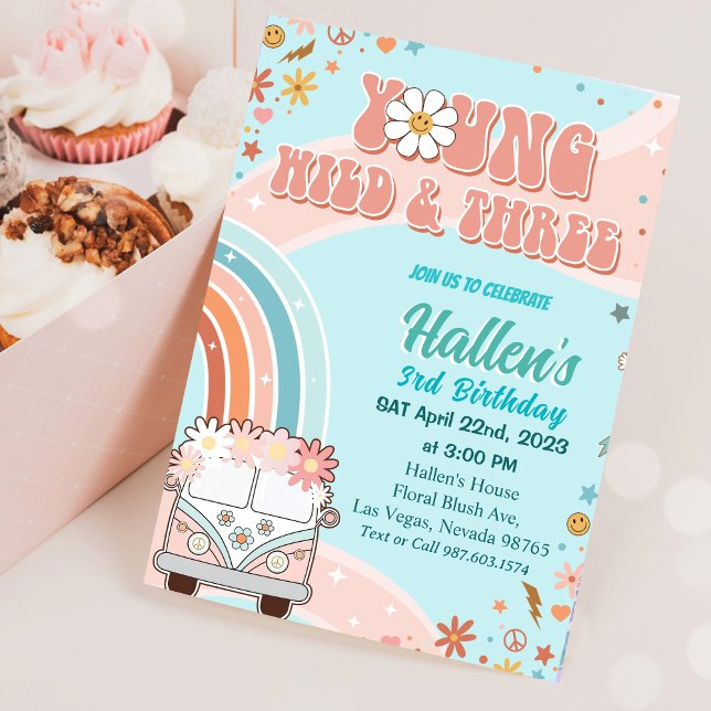 Invitation Young Wild & Three Super Rainbow 3e anniversaire (Créateur téléchargé)