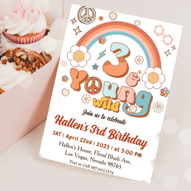 Invitation Young Wild & Three Super Rainbow 3e anniversaire (Créateur téléchargé)