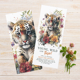 Invitation Young Wild Trois 3e anniversaire enfants mignon Ti