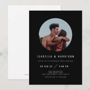 Invitation ZARA Mariage Photo Noir Blanc Moderne