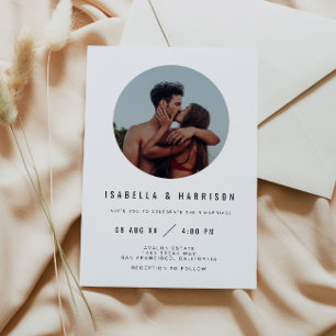 Invitation ZARA Simple moderne minimaliste Mariage photo rond