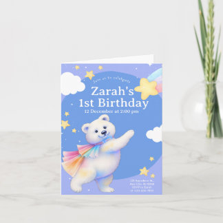 Invitation Zarah l'invitation de l'ours polaire dansant