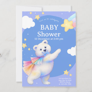 Invitation Zarah the Dancing Polar Bear Baby Shower