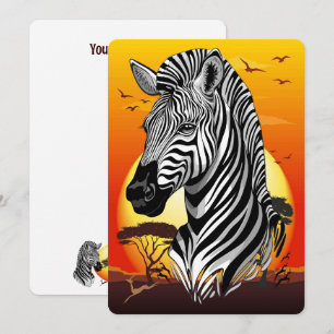Invitation Zebra African Savanna Wild Animal