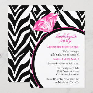Invitation Zebra Print & Bachelorette Party