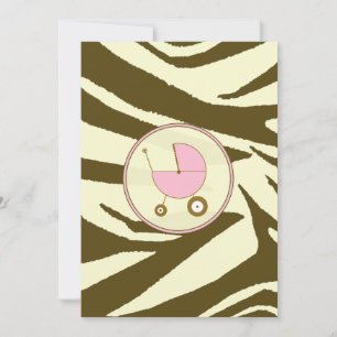 Invitation Zebra rose et Brown Imprimer Baby shower Invitatio