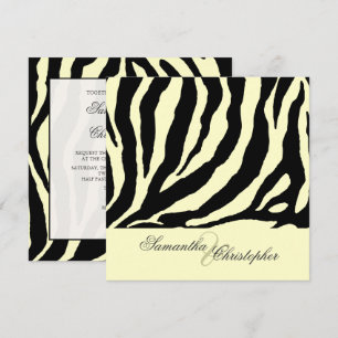 INVITATION ZEBRA STRIPES/DO-IT-YOURSELF COULEUR ARRIÈRE - PLA