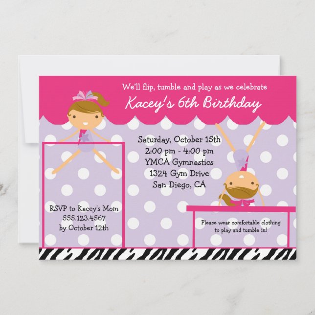 Invitation Zèbre d'invitation de fête d'anniversaire de (Devant)