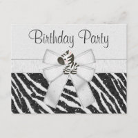 Zèbre mignon, arc imprimé et anniversaire de