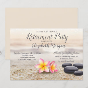 Invitation Zen Stones, Fleurs Parti de retraite