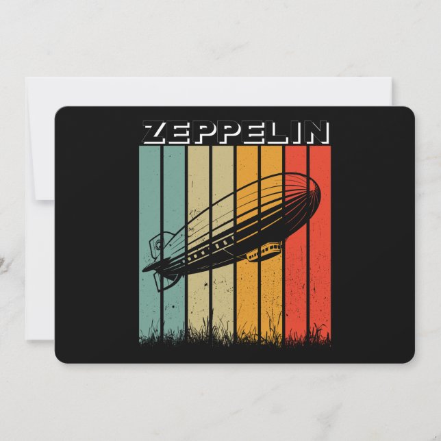 Invitation Zeppelin Rétro Dirigible Aéronef Zepelin Zepplin (Devant)