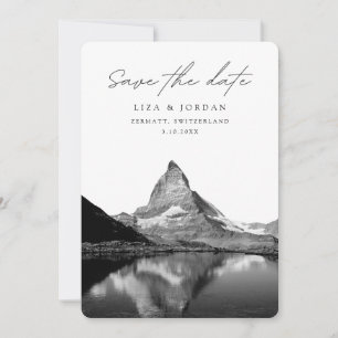 Invitation Zermatt Enregistrer la date Suisse Noir & Blanc