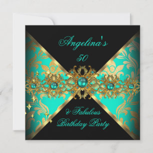 Invitation ZIZZAGO DESIGN Fabuleux 50 Jade Or Damassé Fête