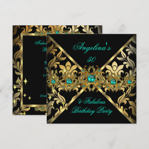 Invitation ZIZZAGO DESIGN Fabuleux Soirée Damassé Or Jade 2