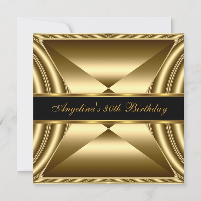 Invitation Zizzago Elégant 30e anniversaire Exotic Rich Gold (Devant)