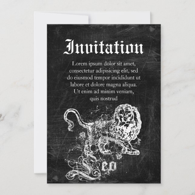 Invitation Zodiac Vintage Leo (Devant)