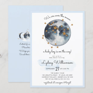 Invitation Zodiaque Sur Le Baby shower Lune