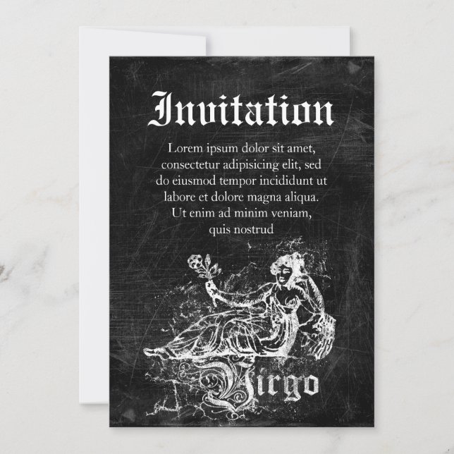 Invitation Zodiaque Vierge Vintage (Devant)