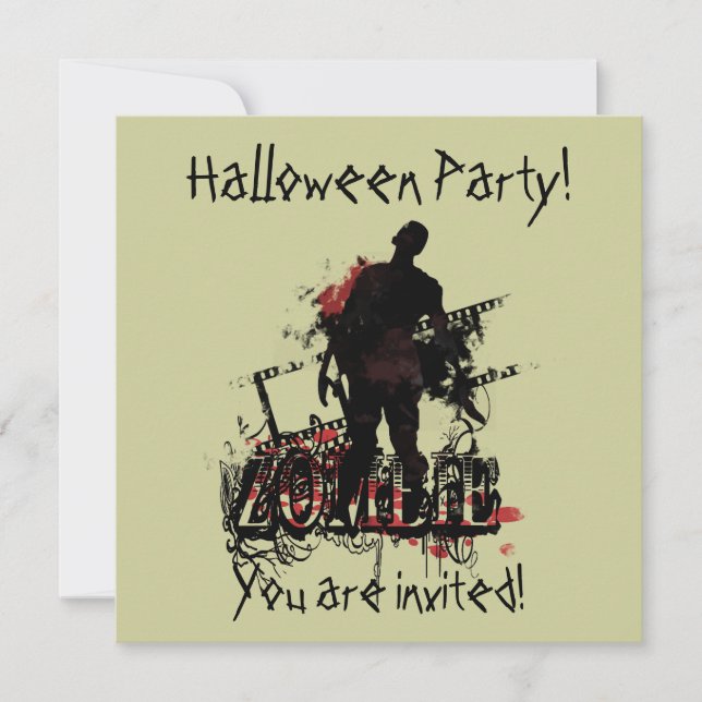 Invitation Zombi Halloween (Devant)