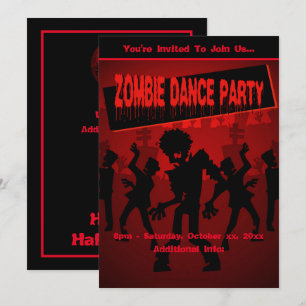 Invitation Zombie Dance Party Noir & Orange