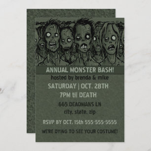 Invitation Zombie Halloween