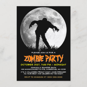 Invitation Zombie lève la Pleine lune du parti Apocalypse Hal