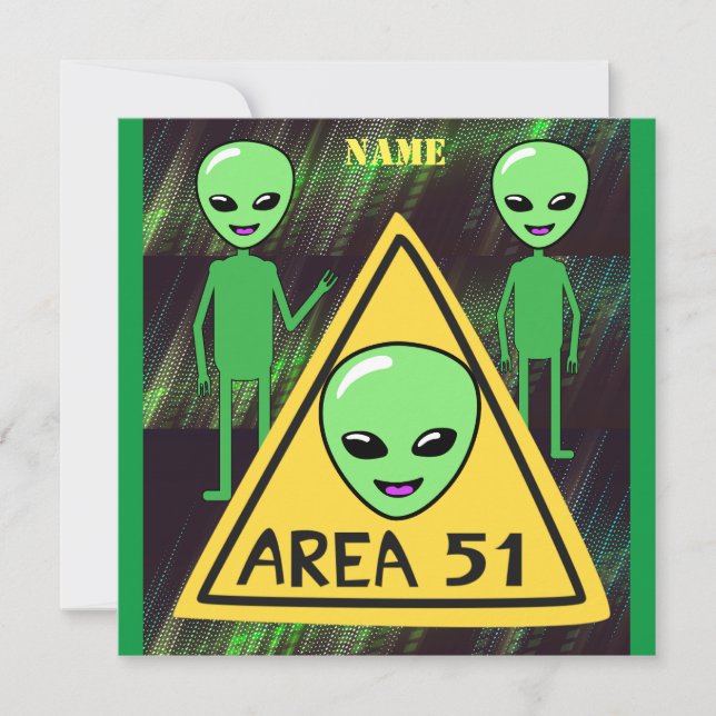 Invitation Zone Alien 51 (Devant)