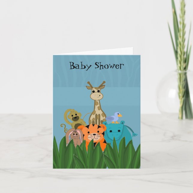 Invitation Zoo Baby shower animal (Devant)