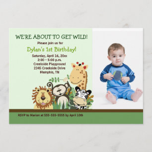 Invitation Zoo Crew Jungle Safari *PHOTO* Anniversaire 5x7