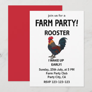 Invitation Zoo de poulets à caresser Je me réveille tôt Drôle