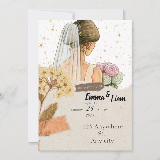 InvitationElegant Wedding Invitation Card | Romant (Front)