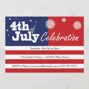 Invitations 4 juillet célébration