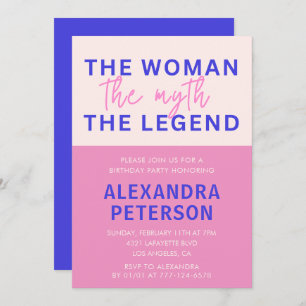 Invitations à 50e anniversaire Funny Woman Myth Le