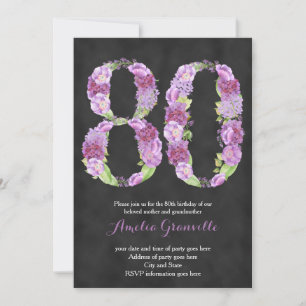 invitations à 80e anniversaire de femme, invitatio