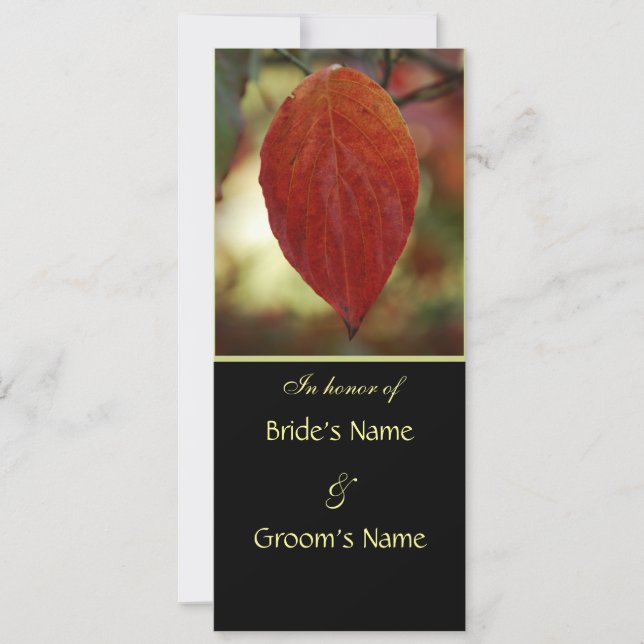 Invitations à Brunch Mariage de feuilles d'automne (Devant)