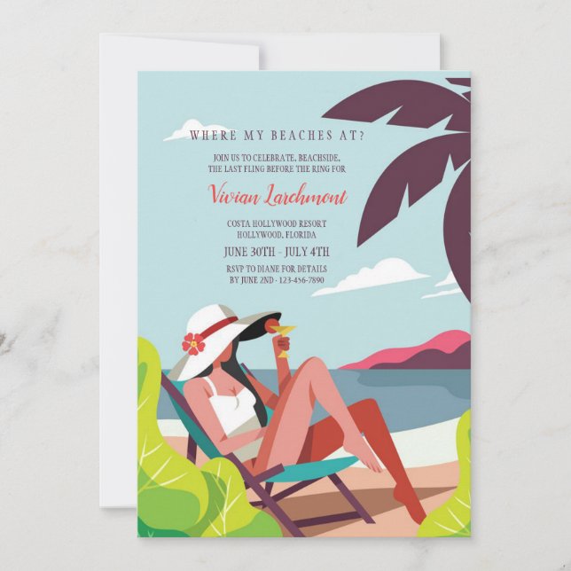 Invitations à la Bachelorette (Devant)