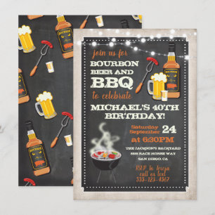 Invitations à la bière et au barbecue Bourbon