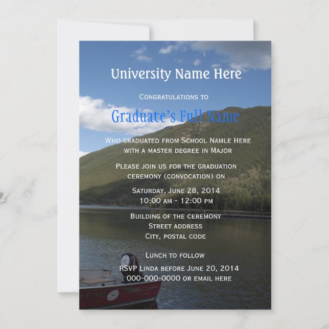 Invitations à la cérémonie de remise des diplômes  (Devant)