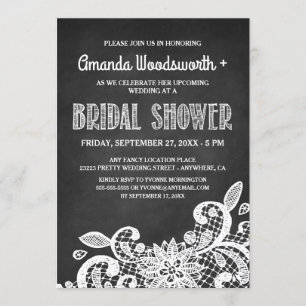 Invitations à la douche nuptiale en écharpe et den
