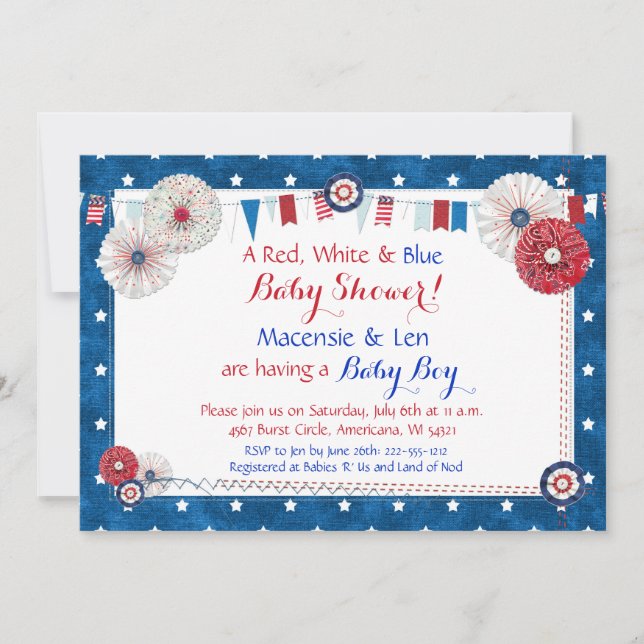 Invitations à la douche pour bébés de la star patr (Devant)
