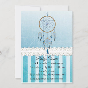 Invitations à la douche pour bébés Dreamcatcher Bl