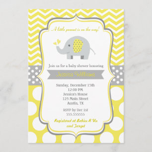 Invitations à la douche pour bébés éléphant