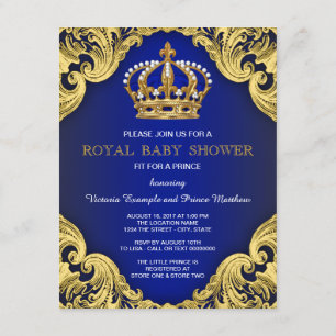 Invitations à la douche pour bébés Royal Prince