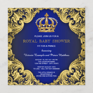 Invitations à la douche pour bébés Royal Prince