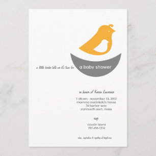 Invitations à la douche pour bébés - Un oiseau de 