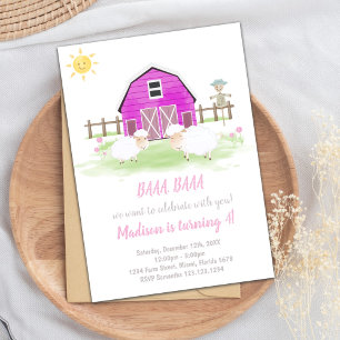 Invitations à la ferme de la maison rose